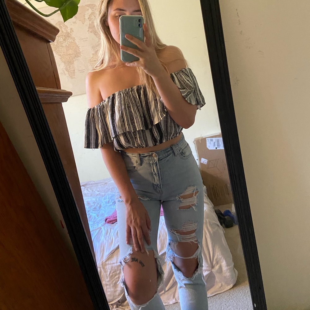 Off the shoulder crop top